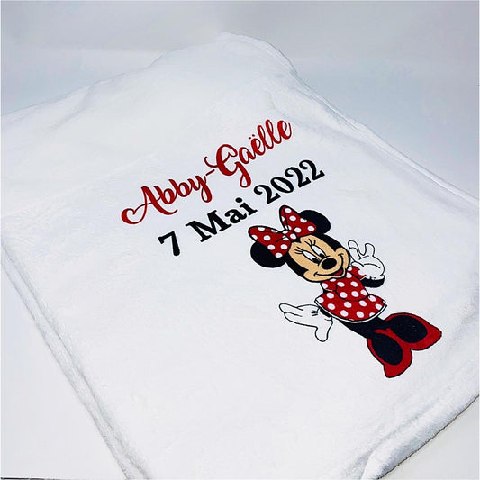 Minnie Mouse Personalize Throw Blanket