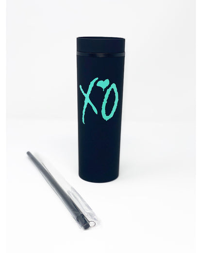 Skinny Matte Acrylic Tumbler with Straw