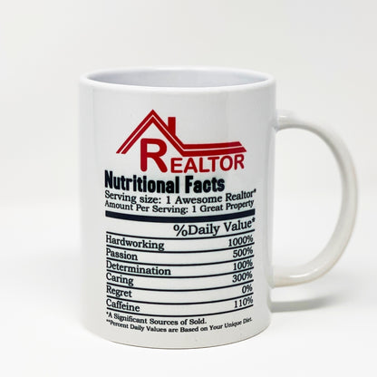 Realtor Nutritional Facts Mug