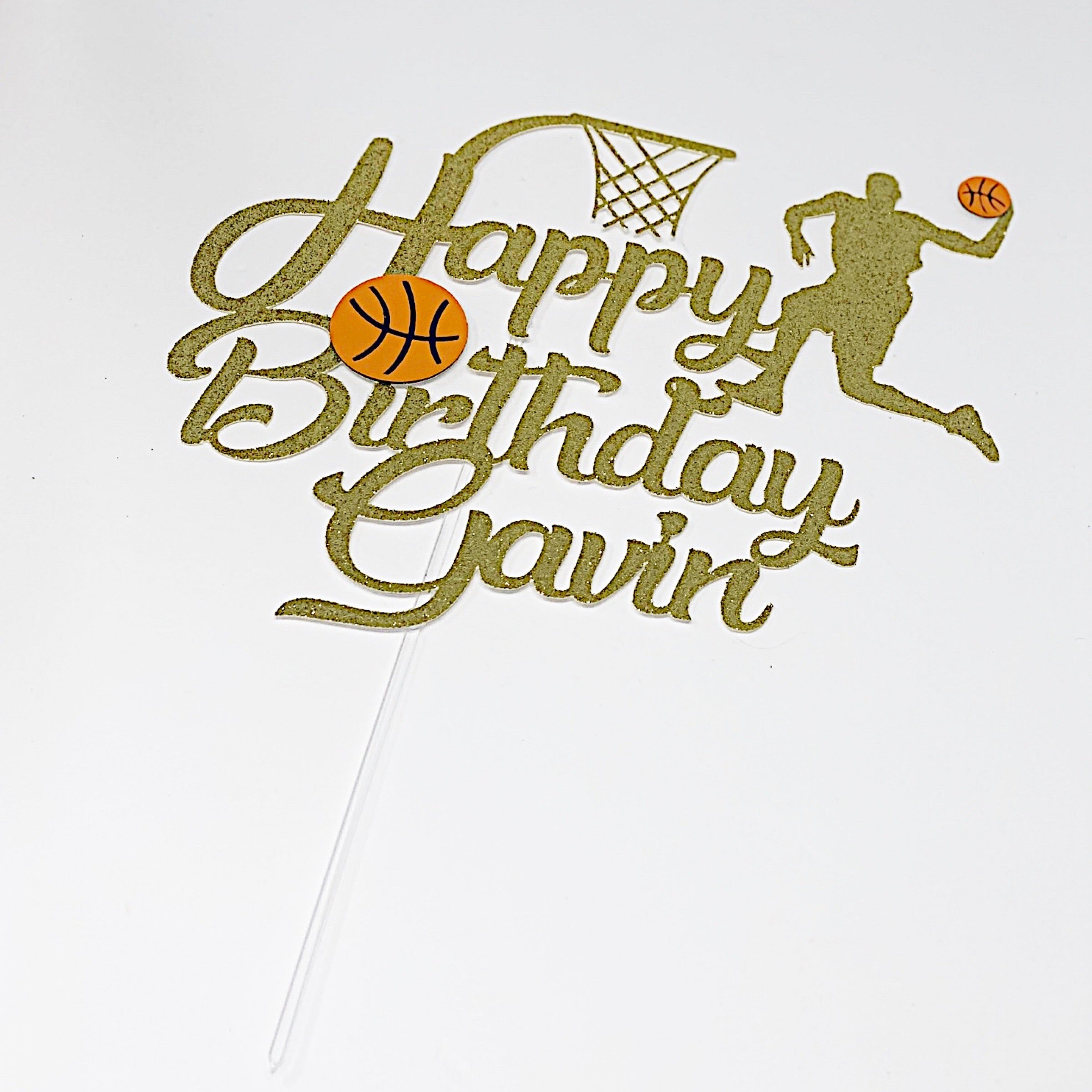 Basket Ball Birthday Cake Topper – Modern Party Designs