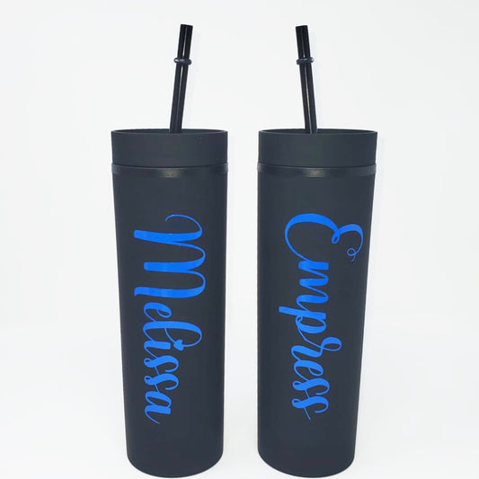 Skinny Matte Acrylic Tumbler with Name