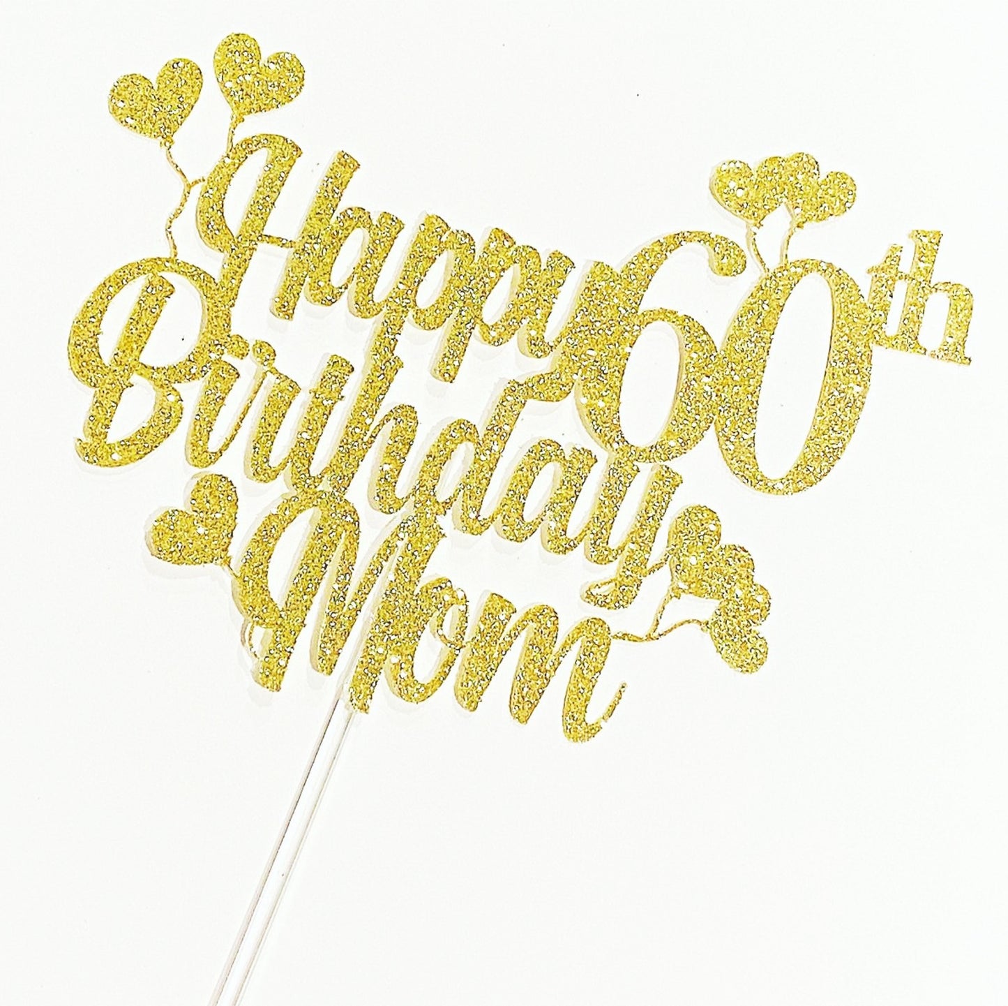 Cake Topper - Happy 60th (Rose Gold Metal) — Cupcake Sweeties