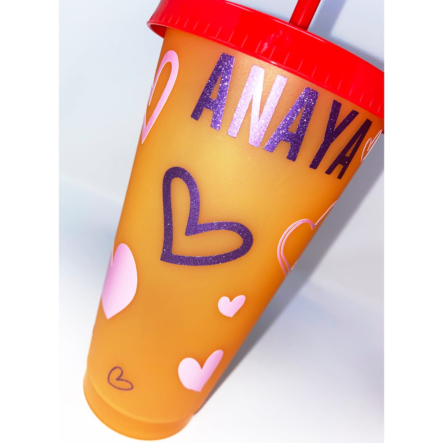 Hearts Tumbler with Name