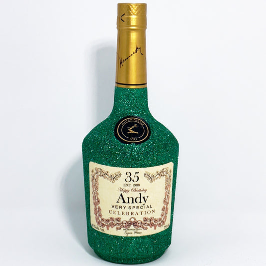 Custom Hennessy Bottle (Glitter & Label)