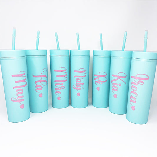 Bridal Party Acrylic Tumbler with Straw